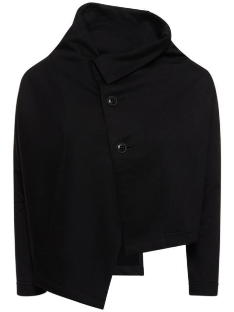 Yohji Yamamoto Asymmetric cropped jersey jacket