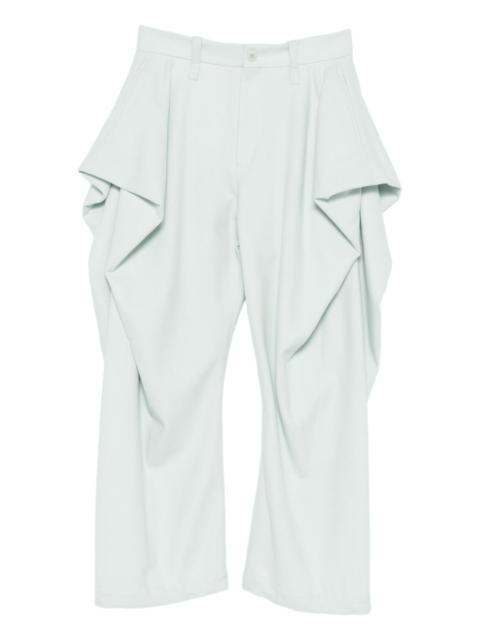 ISSEY MIYAKE draping detail tweed wool trousers