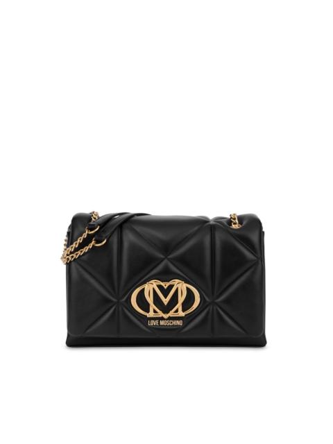 Moschino logo-plaque quilted cross body bag