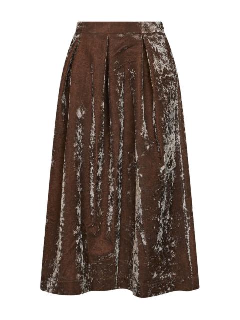 UMA WANG Dark rose velvet Gomes midi skirt