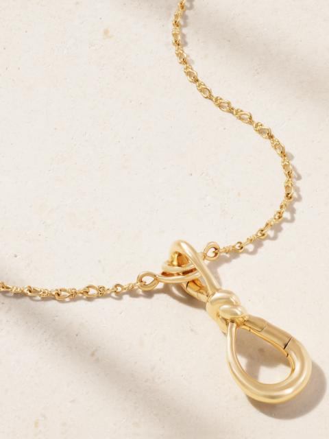 MARLA AARON Small True Lover's Knot Lock + Chain 18-karat Gold Necklace