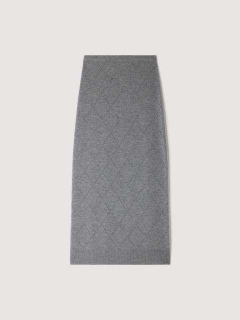 Sandro POINTELLE KNIT MAXI SKIRT