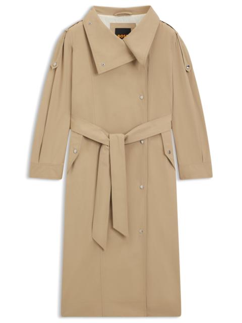 BOSS OVERSIZED TRENCH COAT WITH WATER-REPELLENT FINISH