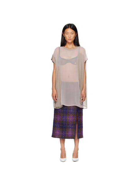 OPEN YY Beige Sheer Convertible Minidress