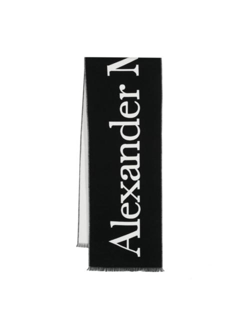 Alexander McQueen intarsia-logo cotton scarf