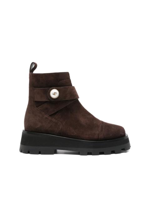 JIMMY CHOO 45mm Meena Flat suede ankle boots