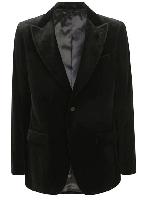 LARDINI velvet-finish blazer