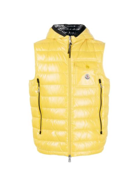 chest logo-patch padded gilet
