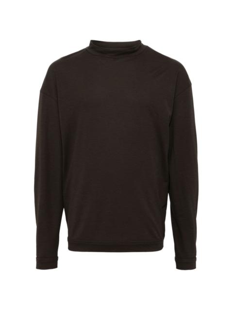 mock-neck long-sleeved T-shirt