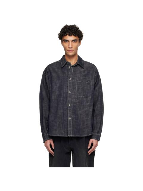 Wooyoungmi Navy Denim-Like Shirt