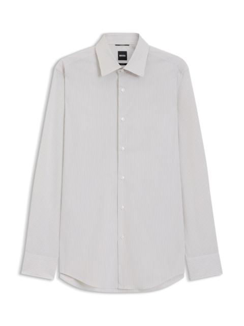 BOSS SLIM-FIT SHIRT IN STRIPED COTTON-BLEND POPLIN