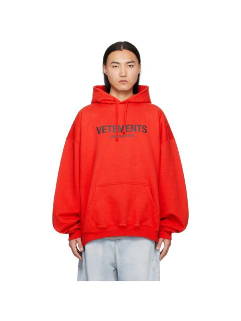 VETEMENTS Red 'Limited Edition' Hoodie