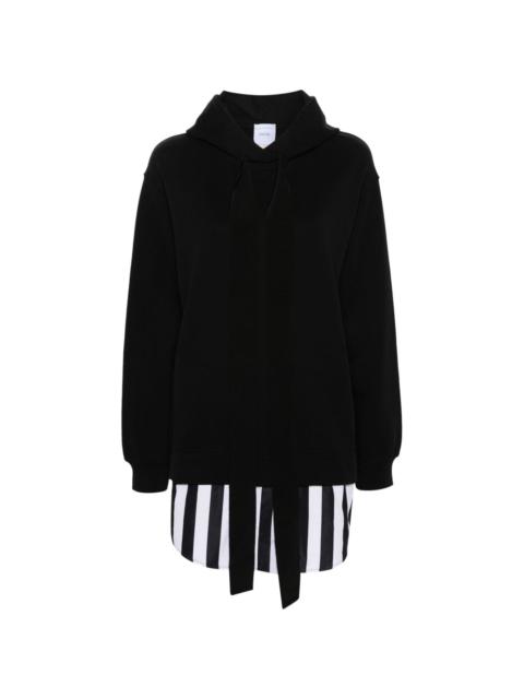 PATOU logo-embroidered layered hoodie