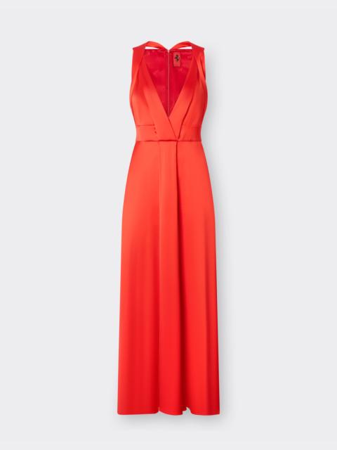 Ferrari Long dress in stretch satin twill