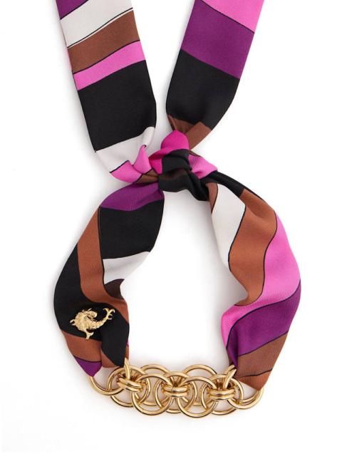 Silk twill bandeau & chain bracelet