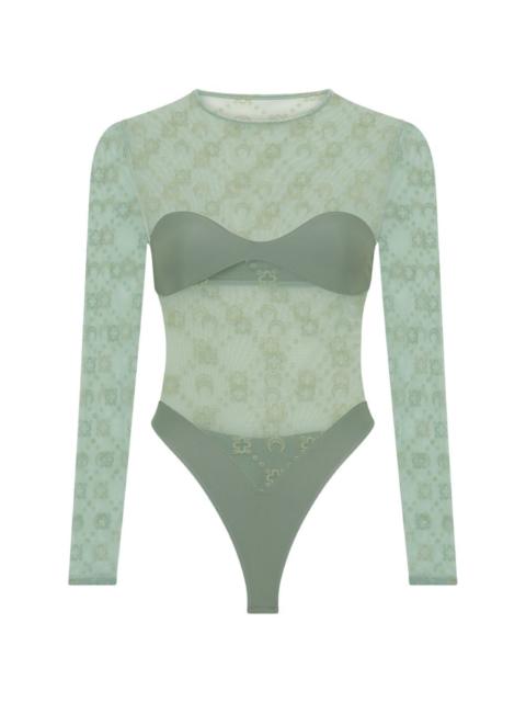 Marine Serre Moonogram long-sleeve bodysuit