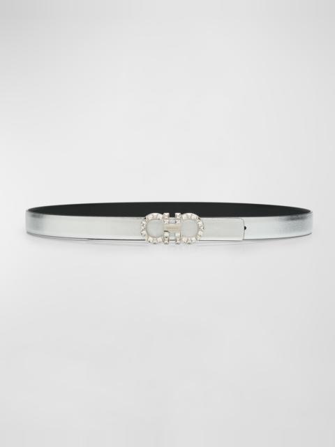New Gancini Crystal Leather Belt