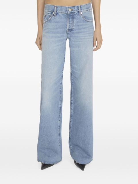 FRAME The Pixie Gray wide-leg jeans