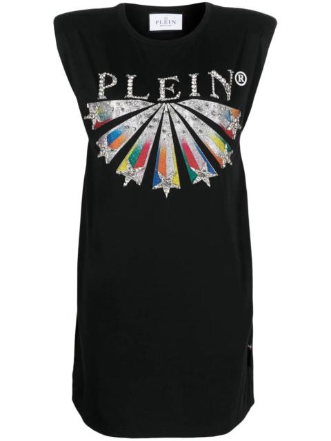 embellished logo-print T-shirt dress