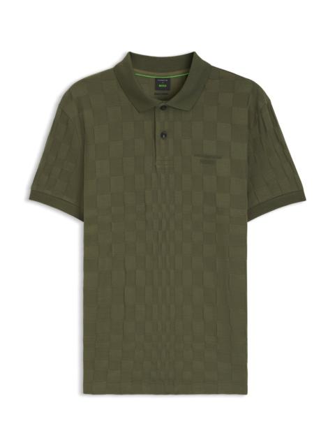 BOSS PORSCHE X BOSS POLO SHIRT IN JACQUARD-PATTERNED COTTON