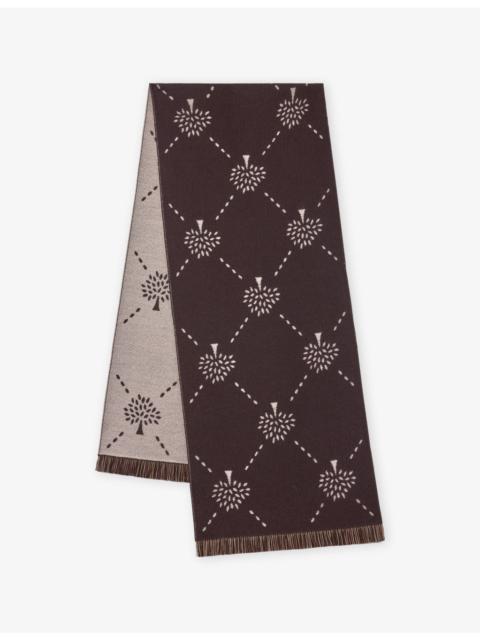 Mulberry Mulberry Diamond Tree Jacquard Wool Scarf