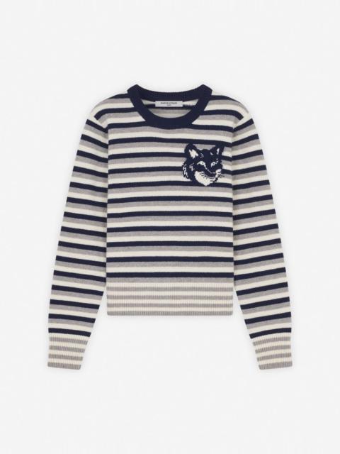 Maison Kitsuné FOX HEAD INTARSIA STRIPED REGULAR JUMPER
