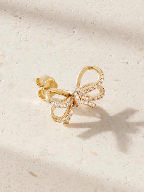 SYDNEY EVAN Double Bow 14-karat Gold Diamond Single Earring