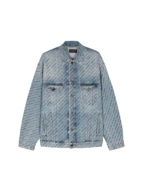 logo-print denim jacket