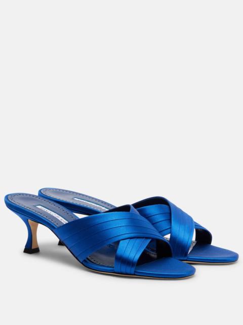 Manolo Blahnik Viera 50 satin mules