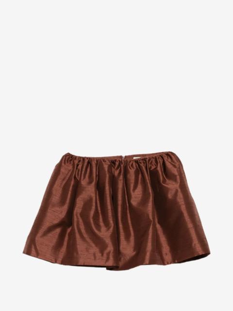 SHUSHU/TONG pleated slub-texture skirt