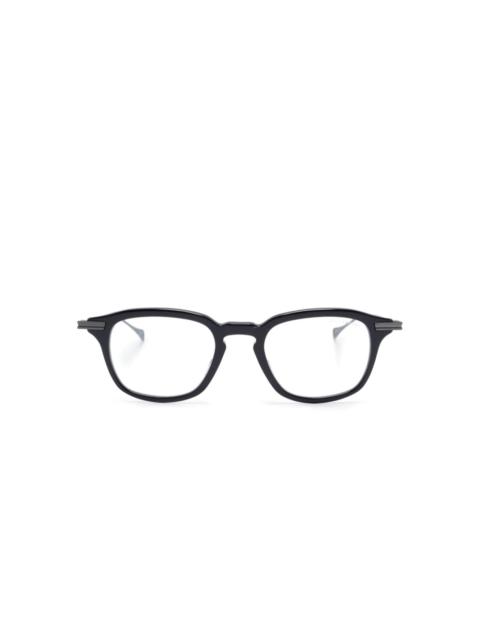 square-frame logo-print glasses