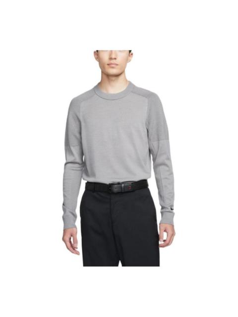 Nike 나이키 단단한 색깔 골프 스포츠 둥근 목 긴 소매 모직 스웨터 남자의 회색 CU9783-003