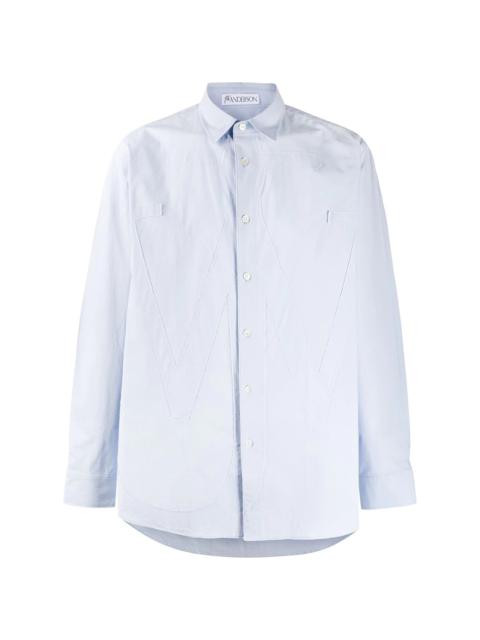 tonal applique buttoned shirt