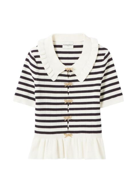 Claudie Pierlot striped ruffled sweatshirt