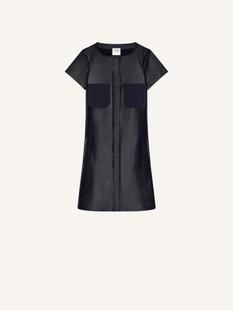courrèges 2-POCKET VINYL SHORT DRESS