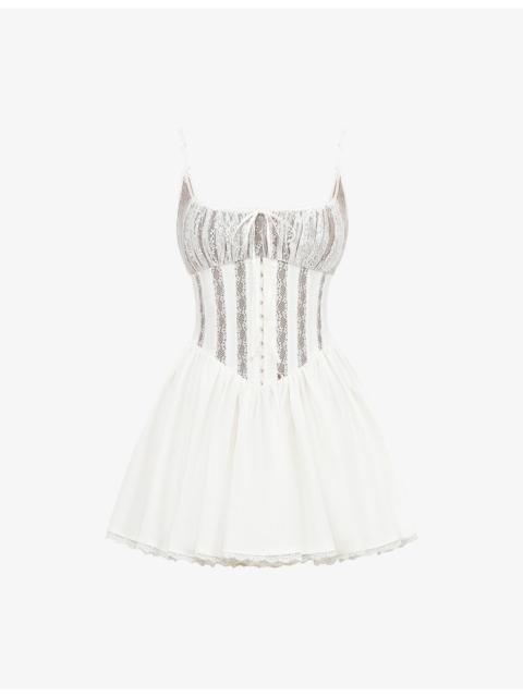 House of CB Rosaria Corset Stretch-Cotton Mini Dress