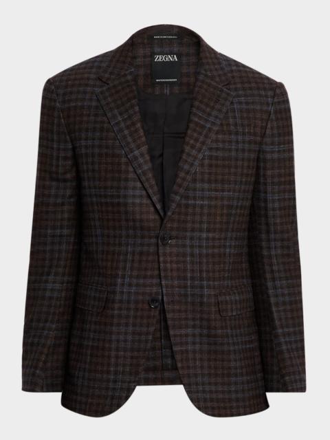 ZEGNA Men's Check Winter Crossover Notch-Lapel Sport Coat