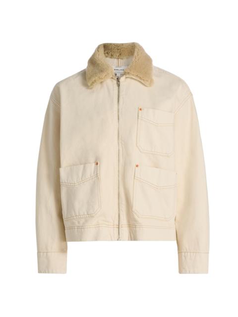 SLVRLAKE Women's Casey Square Workwear Jacket - Winter Ecru