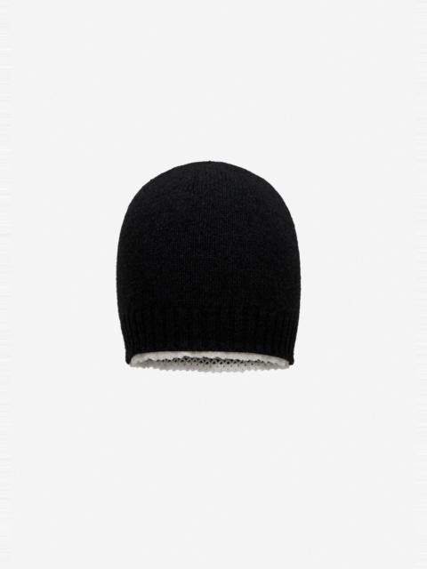 MAGDA BUTRYM Cashmere crochet-trim beanie in black
