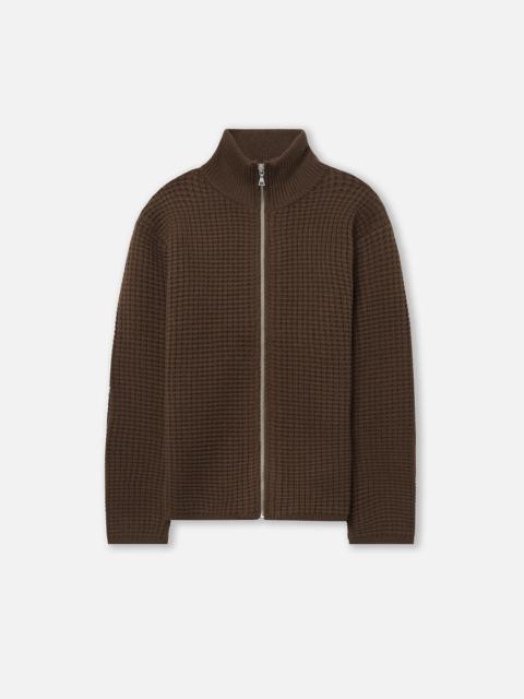John Elliott WOOL WAFFLE KNIT FULL-ZIP