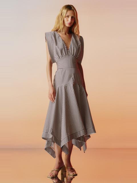 ANDRES OTALORA Gazelle Striped Stretch-Cotton Midi Dress stripe
