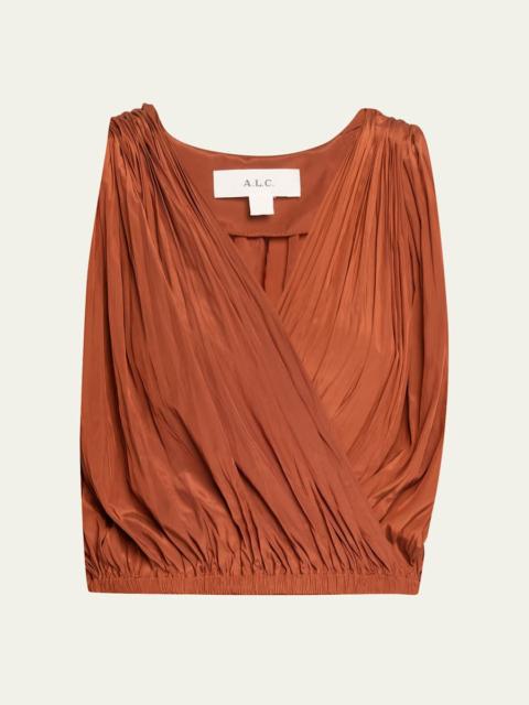 A.L.C. Vivian Draped Cape-Sleeve Top