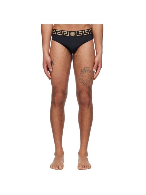 VERSACE Black Greca Border Swim Briefs