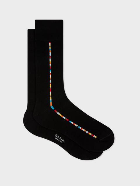 Black 'Signature Stripe' Central Trim Socks