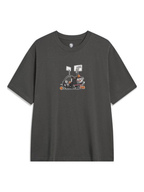 Li-Ning BadFive Dream With Hoops Graphic T-shirt 'Washed Black' AHST915-3