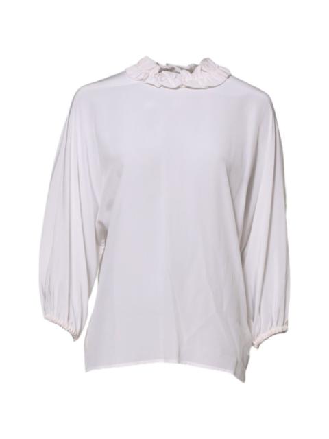 Dolce & Gabbana ruffle-trim silk blouse