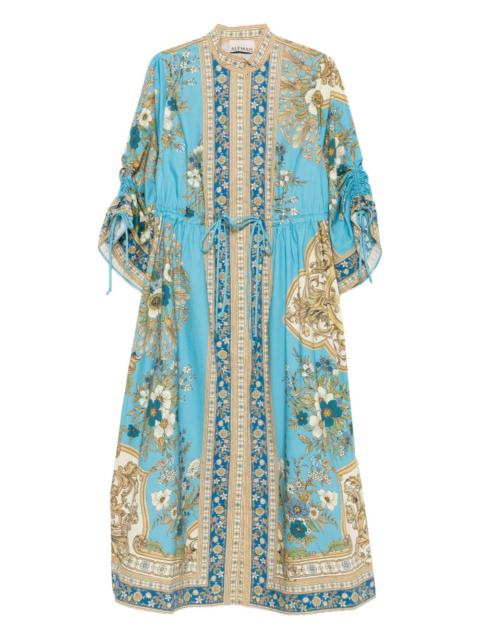 Cassie Pool floral-print drawstring midi dress