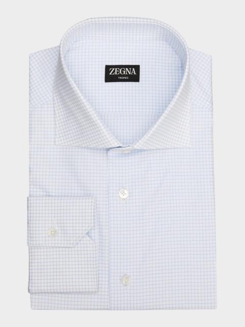 ZEGNA Men's Trofeo Cotton Micro-Check Dress Shirt