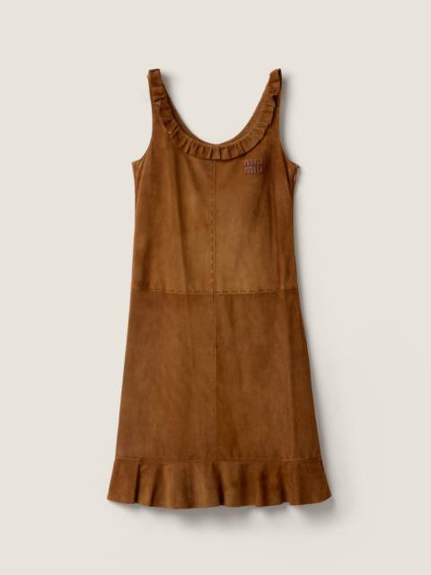 Miu Miu Waxed suede dress
