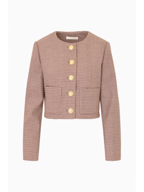 LoveShackFancy Carlatta Houndstooth Wool Jacket